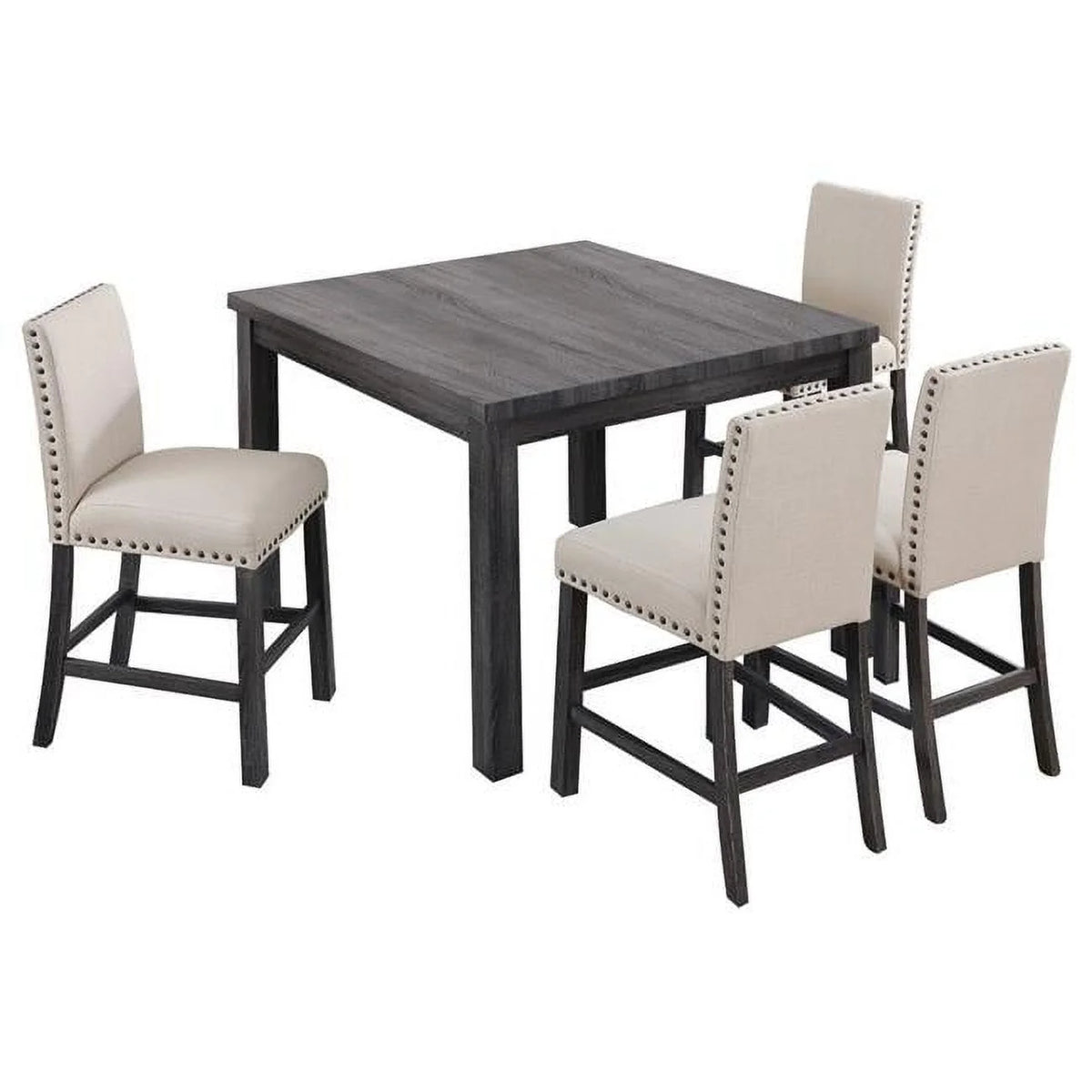 5 Piece Solid Wood Counter Height Set T473