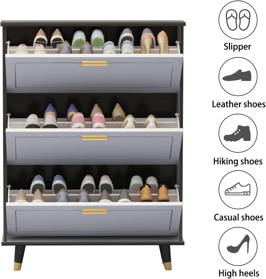 Shoe Cabinet with 3 Flip Drawers C931