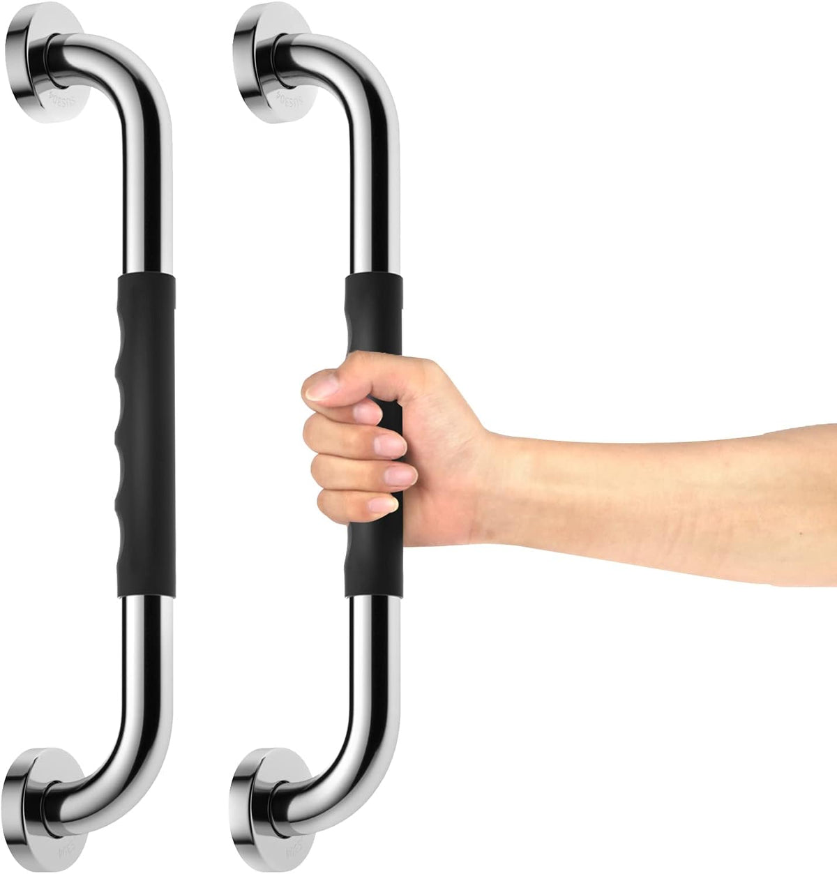 2 Pack 24 Inch Anti-Slip Stainless Steel Matte Black Shower Grab Bars W571
