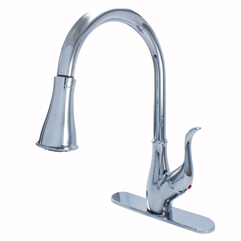 Single Handle Kitchen Sink Faucet with Pull Down Sprayer Chrome K424