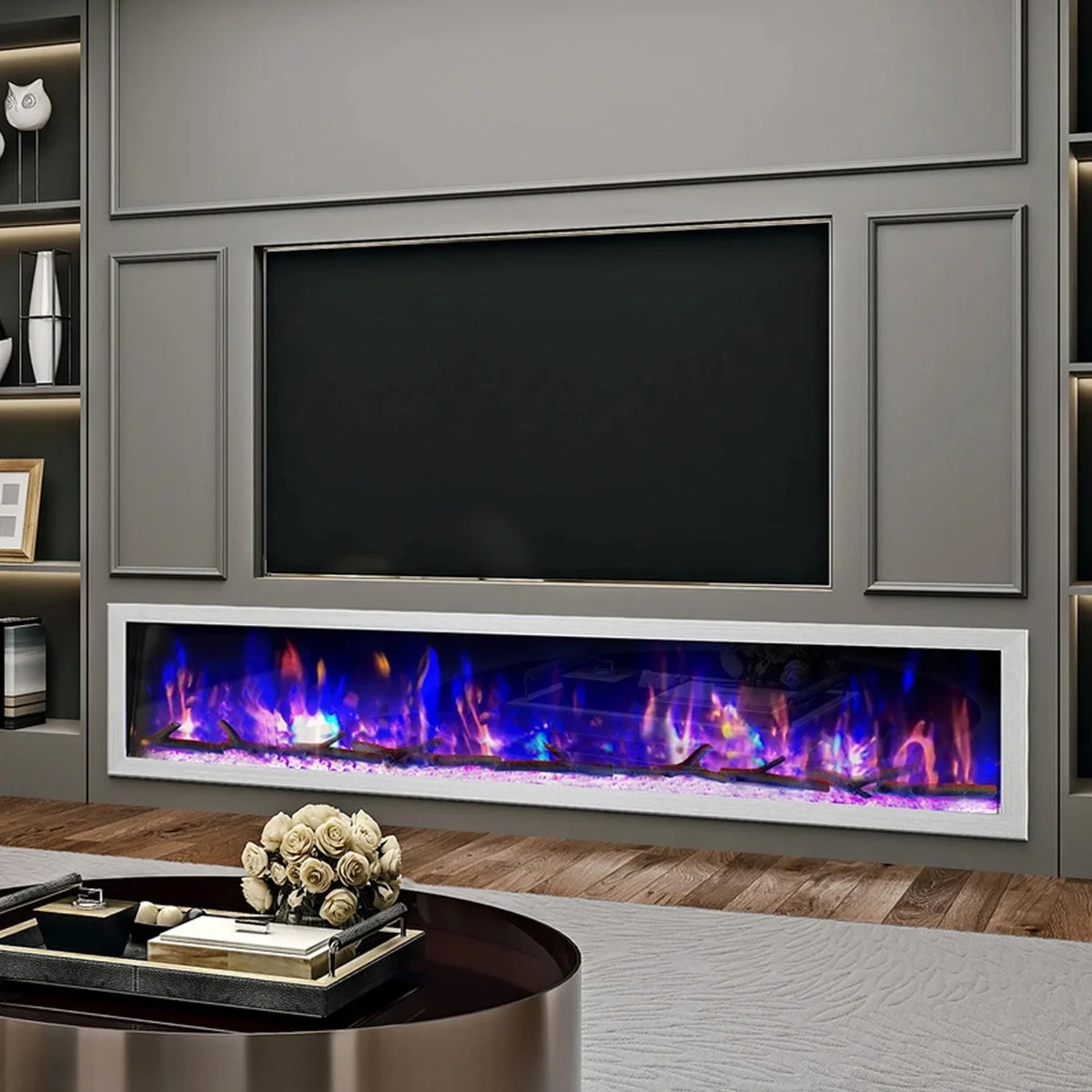 82.50 Inch Electric Wall Fireplace O357
