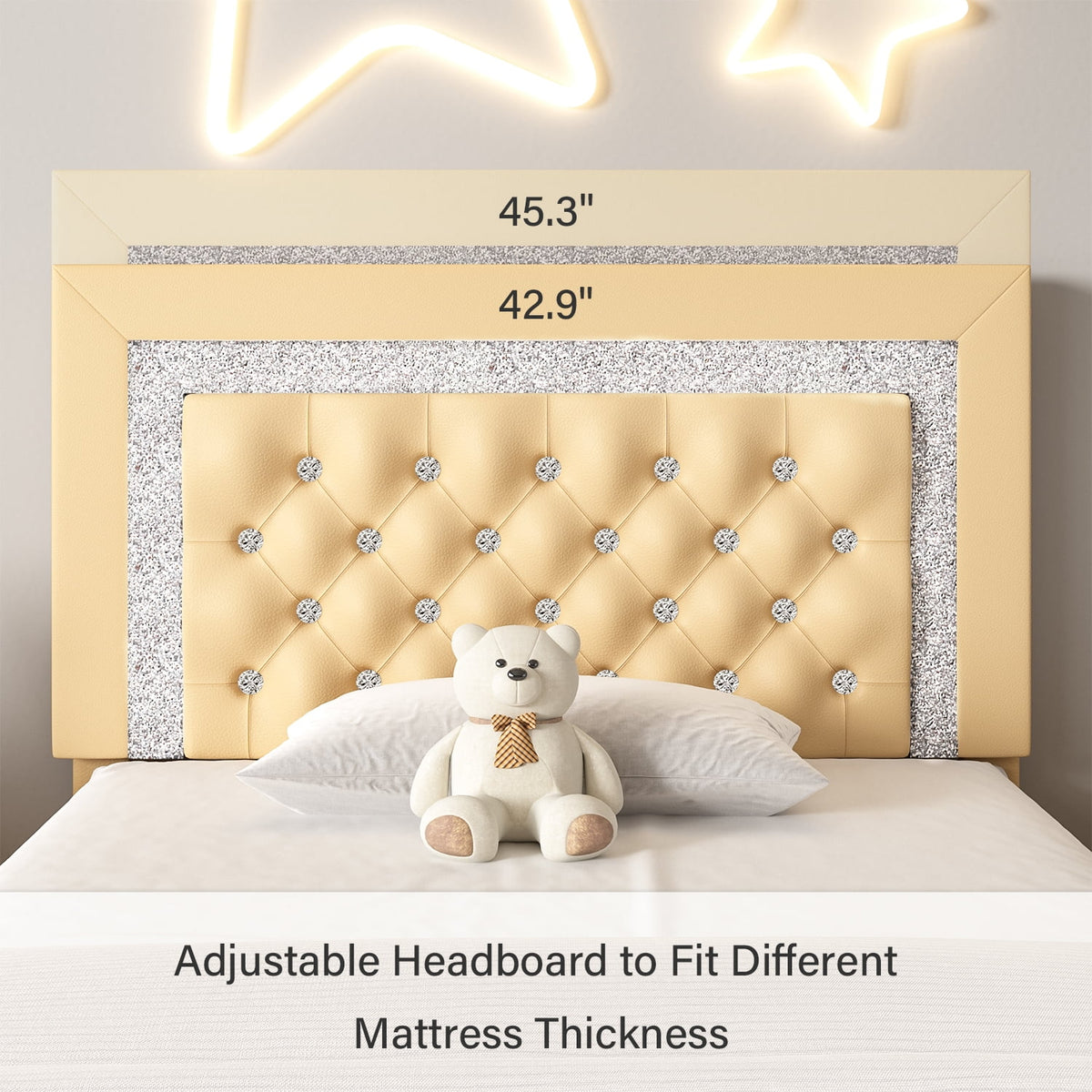 Black Twin Size Upholstered Platform Bed Frame with Headboard U772