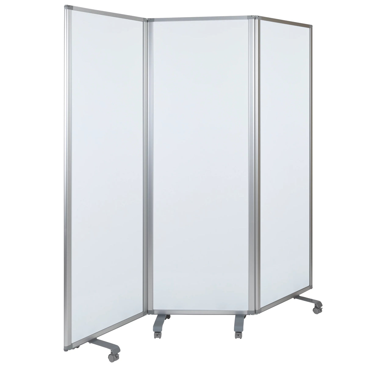 Mobile Magnetic Whiteboard Partition with Lockable Casters U41383