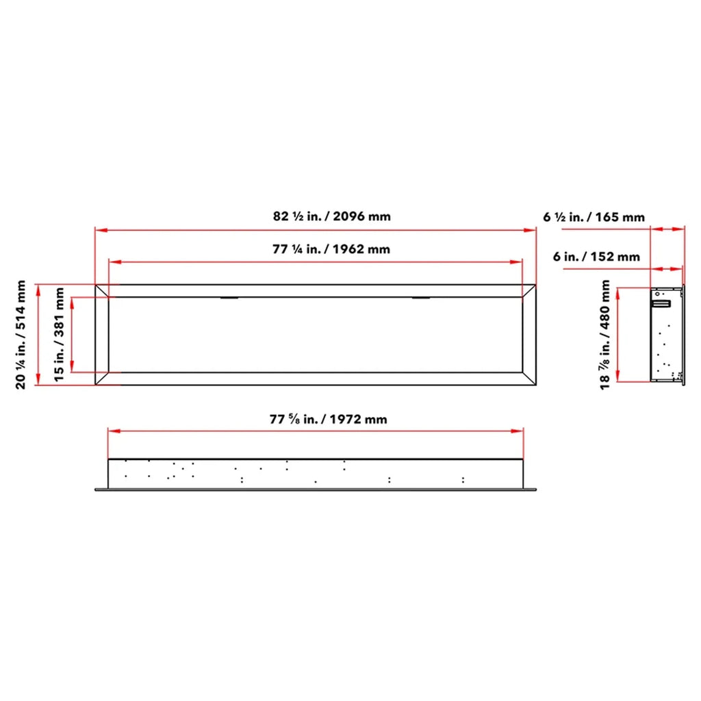 82.50 Inch Electric Wall Fireplace O357