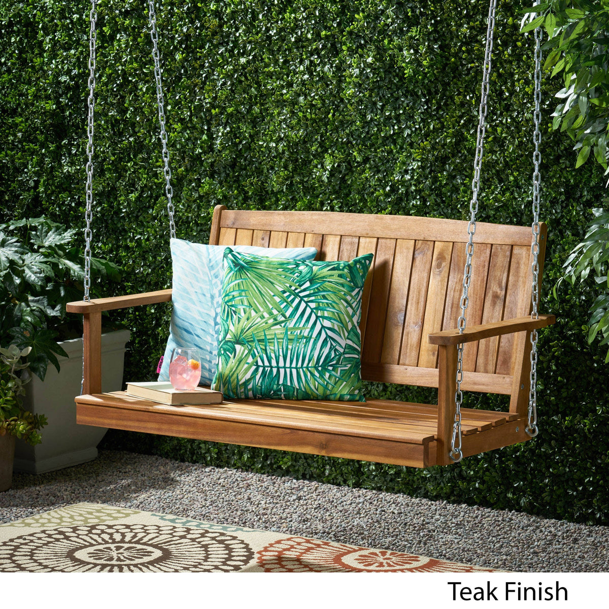 Acacia Wood Patio Porch Swing T975