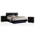 Black Wood Queen Bedroom Set with 2 Nightstands J9727