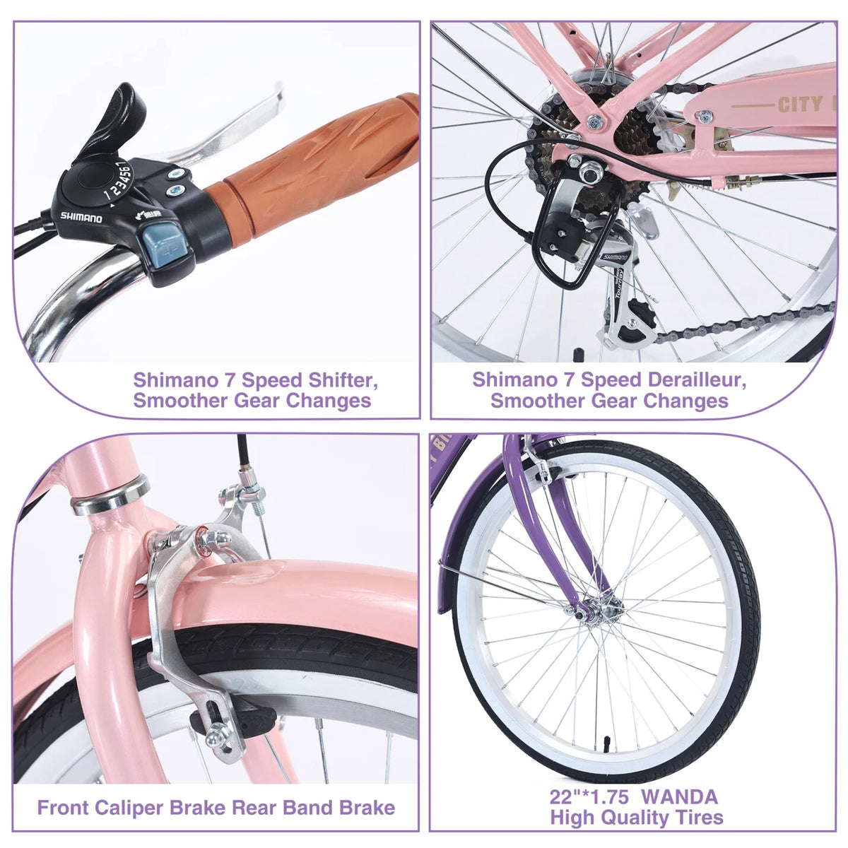 22 Inch 7 Speed Aluminium Alloy Girls Bike K998302