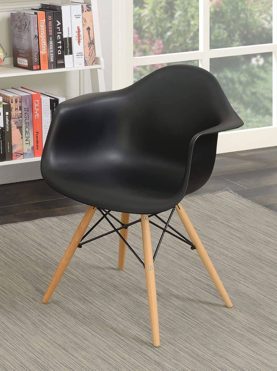 Modern Dining Arm Chair Set of 2 Black I72773