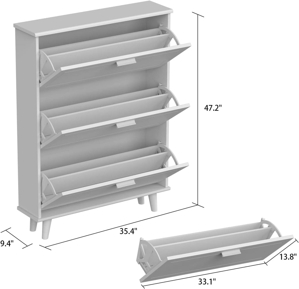 Shoe Cabinet with 3 Flip Drawers C931
