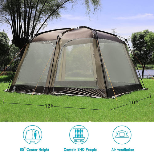12' x 10' Screen House Tent 8-10 Person Sun Shelter K959879