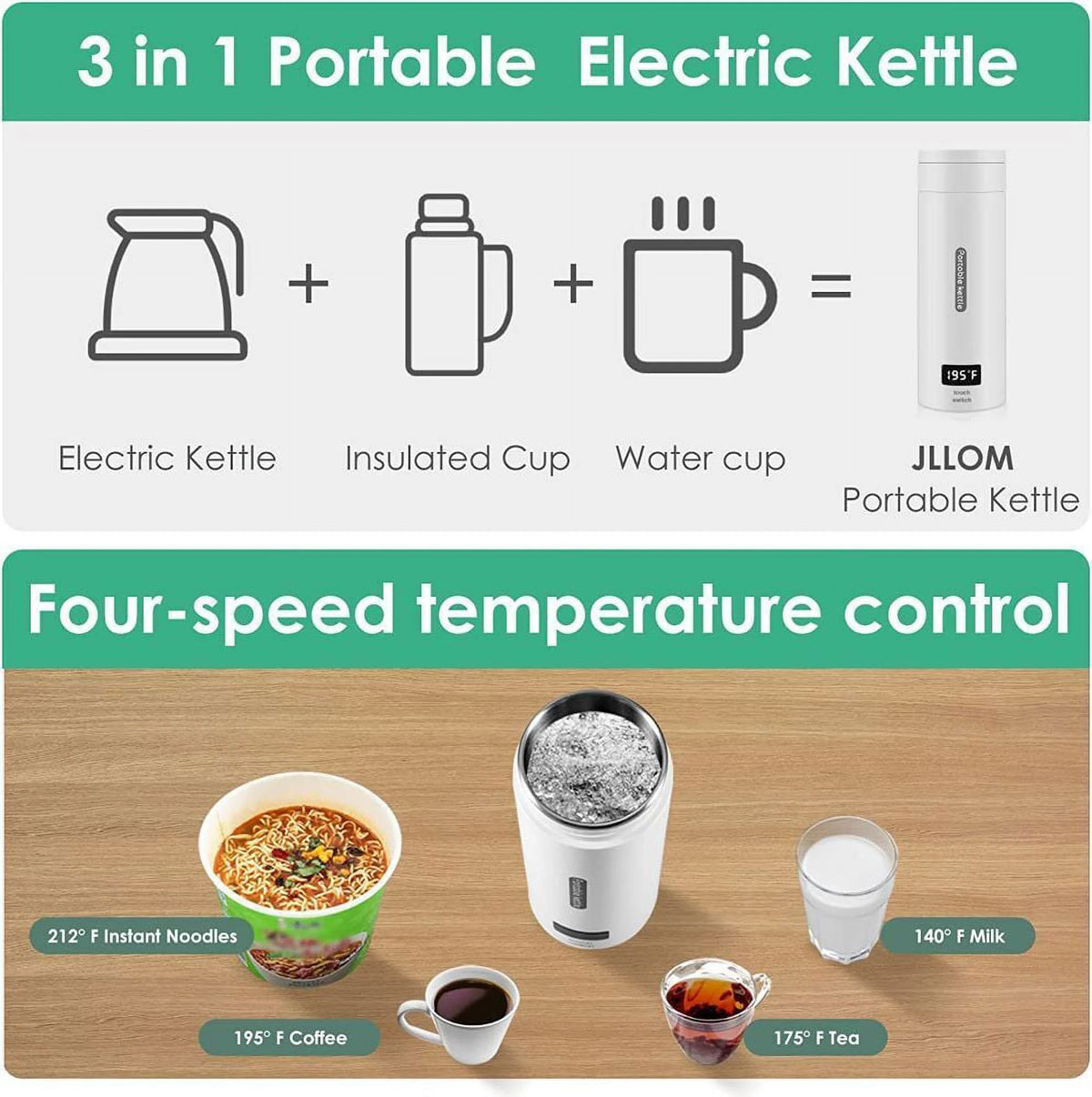 Electric Kettle 380ml Portable Thermal Cup L13764