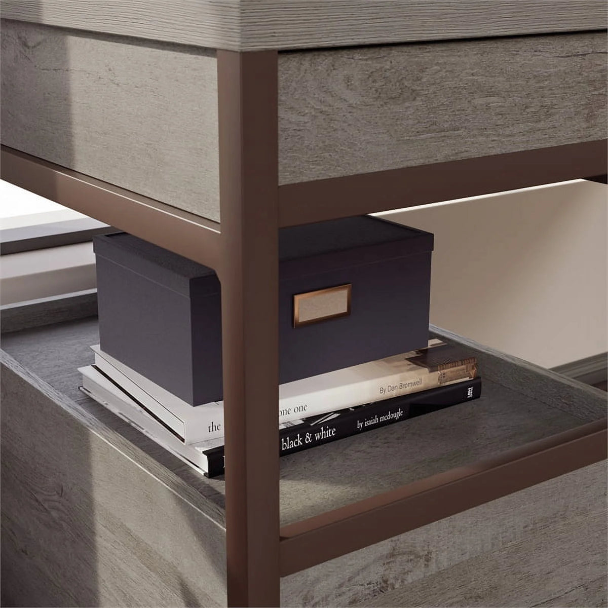 Engineered Wood Pedestal Desk in Mystic Oak Finish G710