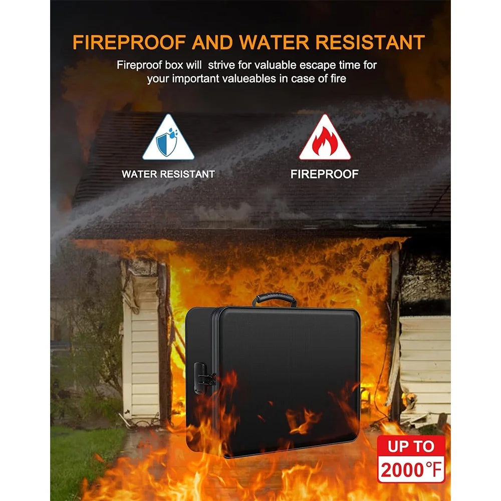 Fireproof Waterproof Document Organizer Box with Lock G976