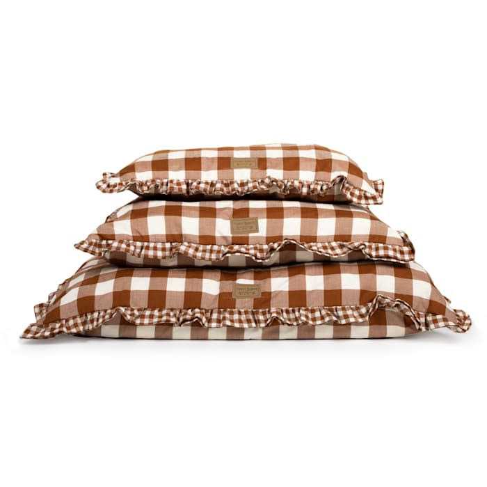 Brown Gingham Print Envelope Dog Bed M45906